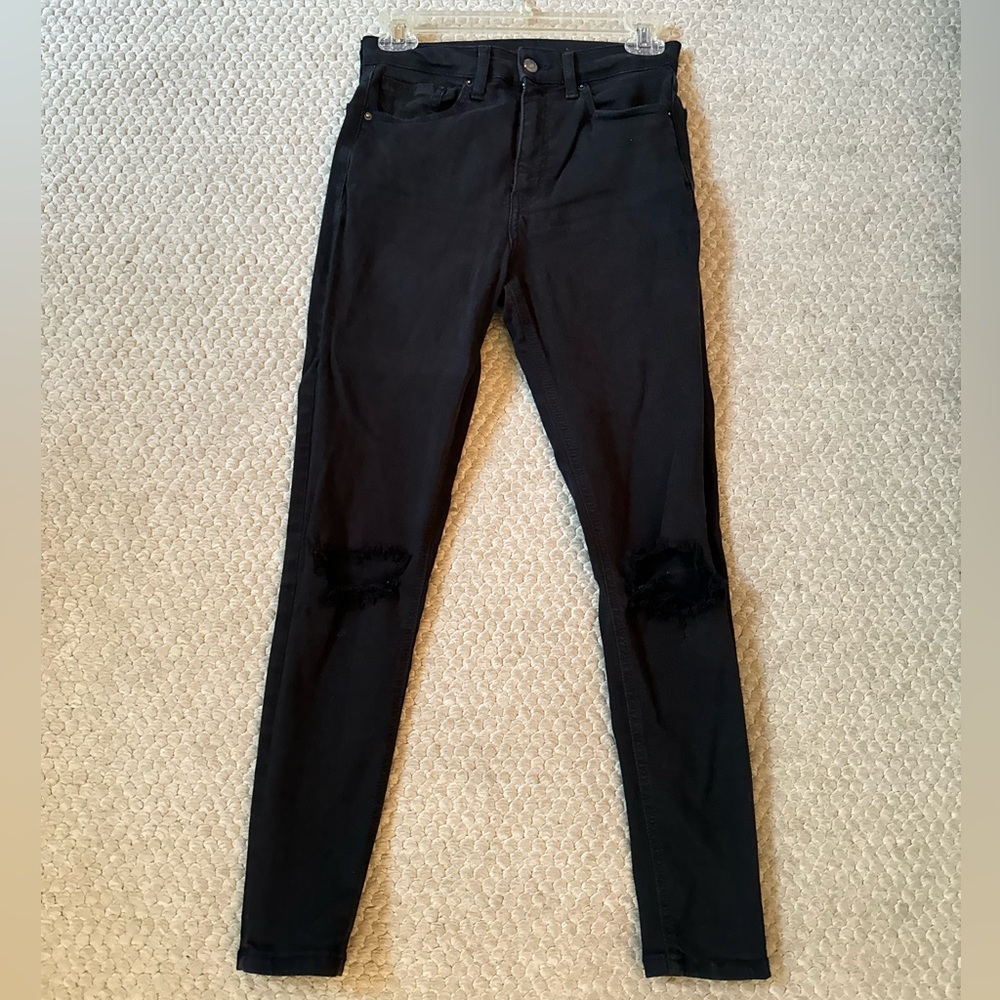 Black skinny ripped Topshop Jamie Jeans